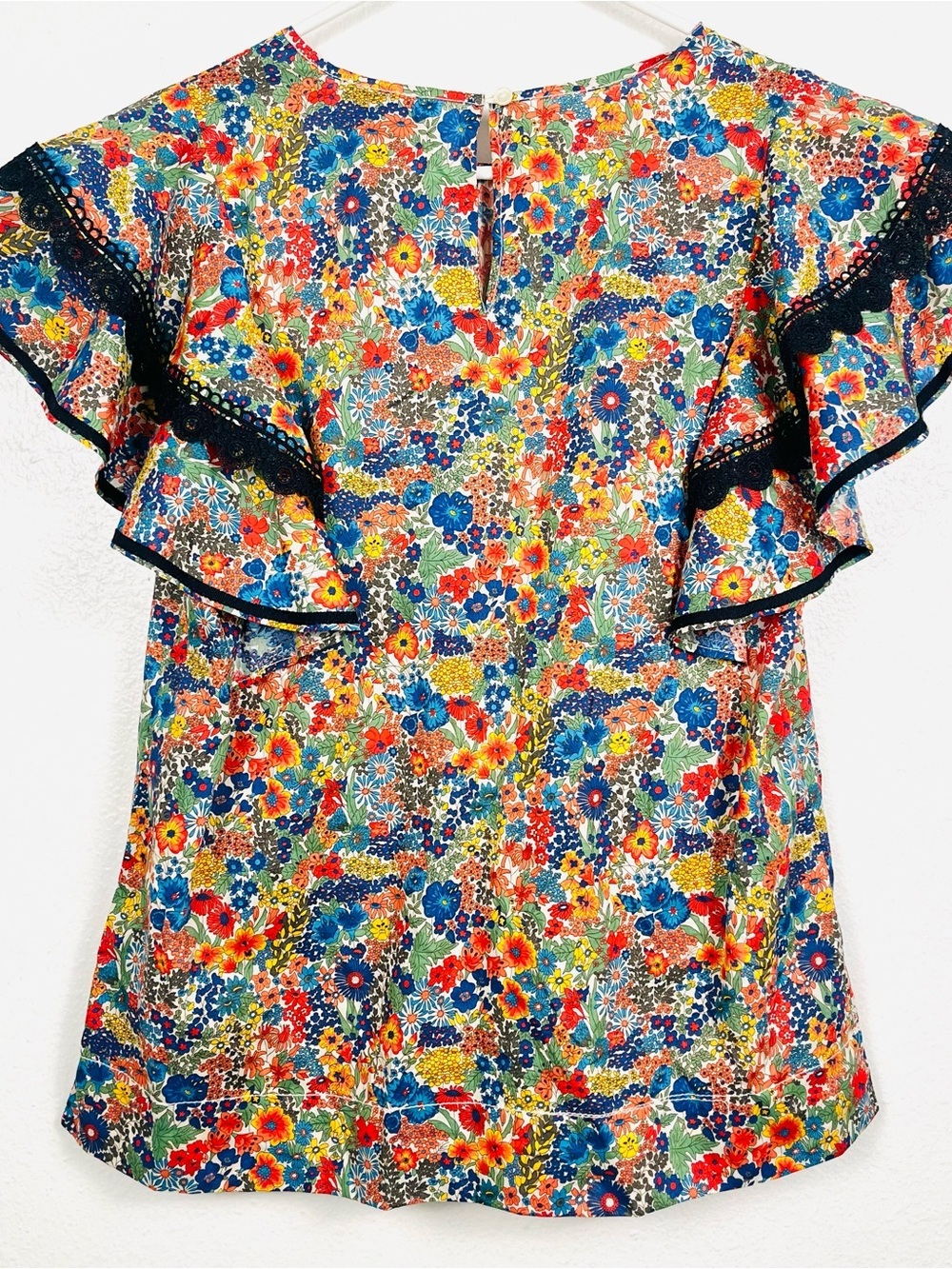 J.Crew Cotton Poplin Flutter Sleeve Top in Liberty Margaret Annie Floral XS - Picture 7 of 7